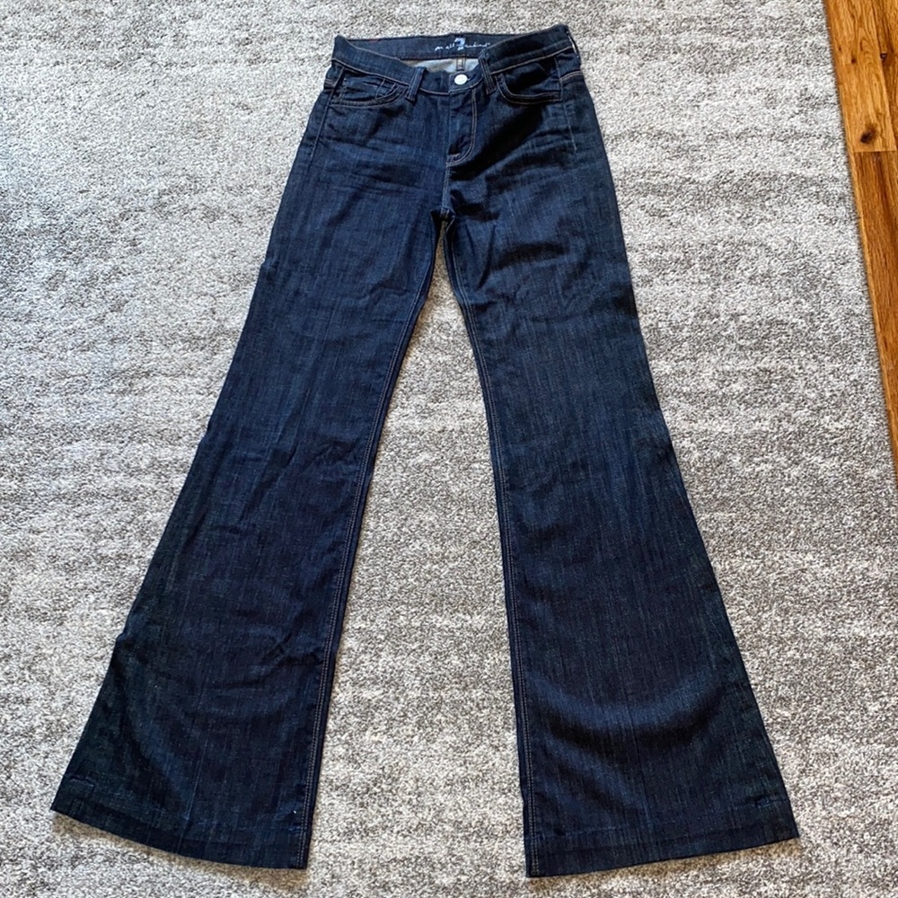 7 for all Mankind Ginger dark wash jeans.